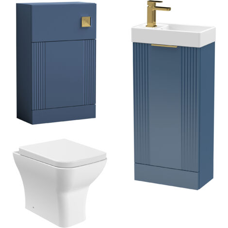 Cloakroom Suite - Vanity Unit, Tap and Toilet - Blue (1/5)