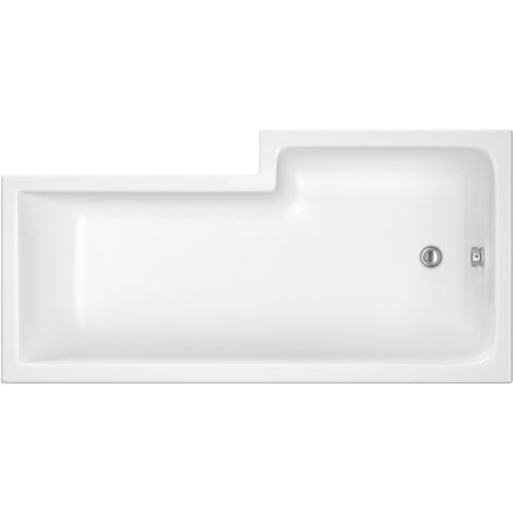 L Shape Left Hand Shower Bath Tub with Leg Set (Waste & Panels Not Included) - 1500mm - Balterley