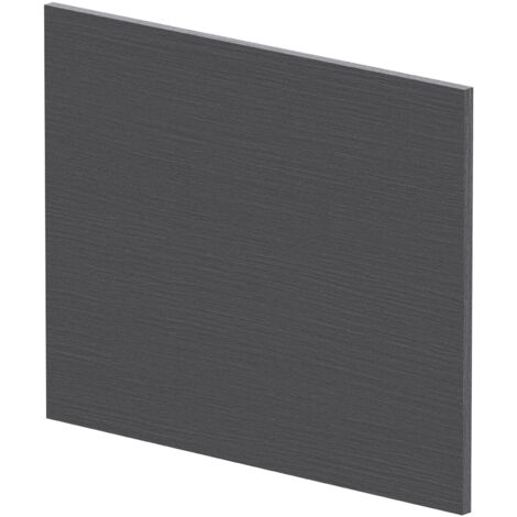 1700mm Chartley L Shape Square End Bath Panel - Textured Woodgrain Graphite Grey