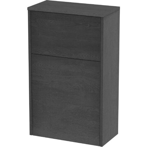 Floor Standing WC Toilet Unit (Pan & Cistern Not Included), 500mm - Woodgrain Graphite Grey
