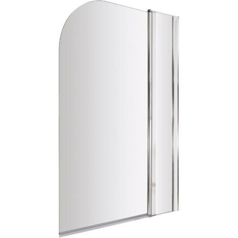 6mm Toughened Safety Glass Reversible Shower Bath Screen with Fixed Panel - Chrome