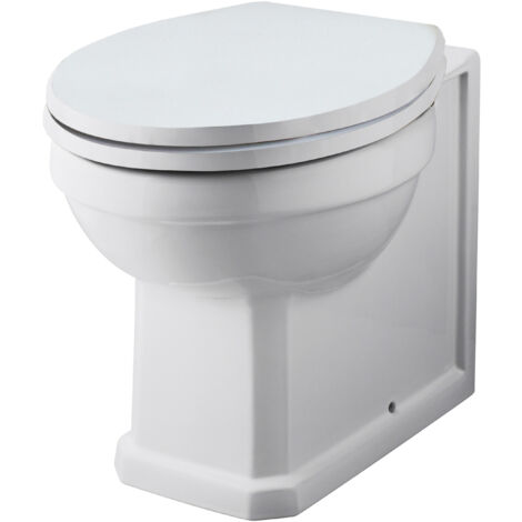 Traditional Back to Wall Toilet Pan, Classic White Ceramic WC with Timeless Bathroom Design by Balterley (1/4)