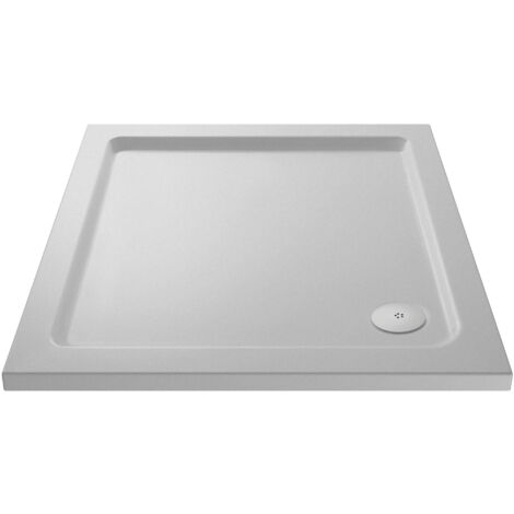760mm Premium Slip Resistant Square Shower Tray - Durable Stone Resin, Modern White Finish by Balterley