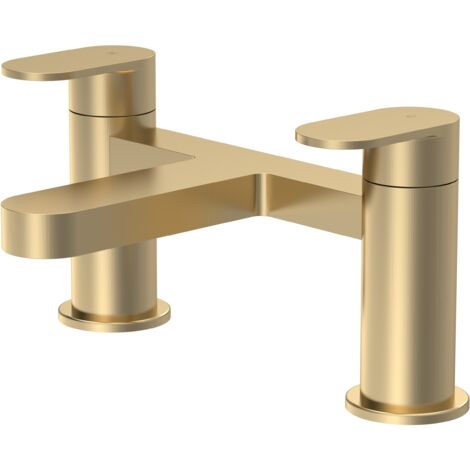 Balterley Trescott Round Deck Mounted Bath Filler Tap - Brushed Brass