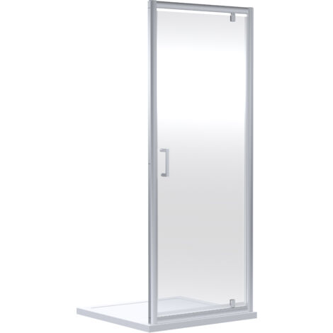 Almington 6mm Toughened Safety Glass Reversible Pivot Shower Door - 1900 x 800mm - Chrome - Balterley (1/2)