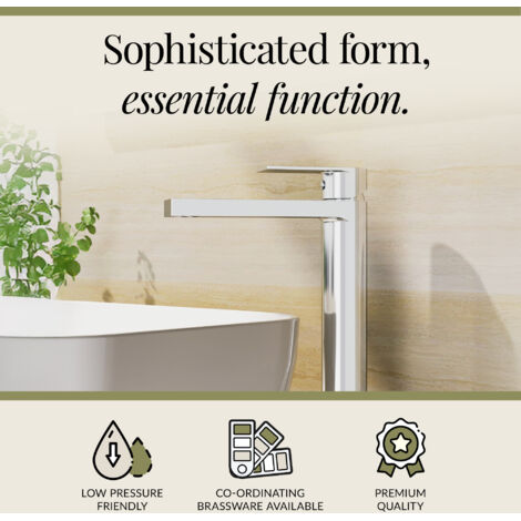 Contemporary Tall Mono Basin Mixer Tap  - Chrome