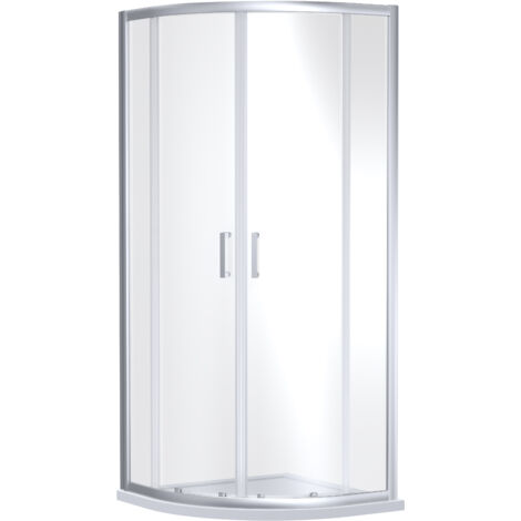 Almington 6mm Toughened Safety Glass Quadrant Shower Enclosure - 1900 x 900 x 900mm - Chrome - Balterley