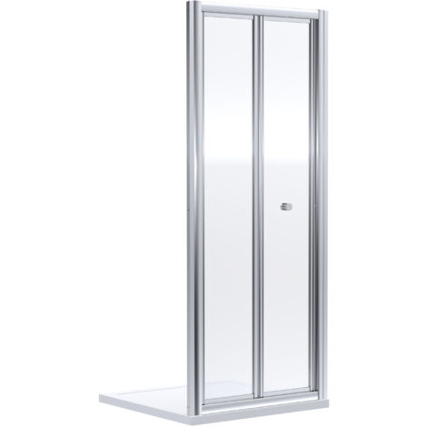 Ruwa 4mm Toughened Safety Glass Bi-Fold Shower Door - 1900 x 900mm - Chrome - Balterley (1/4)