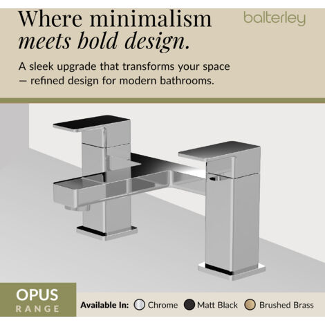 Square Deck Mounted Bath Filler Tap - Chrome - Balterley