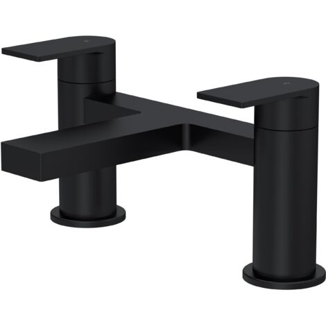 Ranton Contemporary Deck Mounted Bath Filler Tap - Matt Black - Balterley