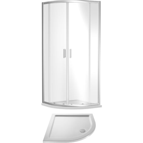 Balterley Quadrant Shower Suite with 6mm Safety Glass Enclosure & 900 x 900mm Resin Tray in Chrome Frame with White Tray