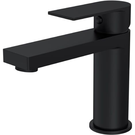 Ranton Contemporary Square Mono Basin Mixer Tap & Push Button Waste - Matt Black - Balterley (1/5)
