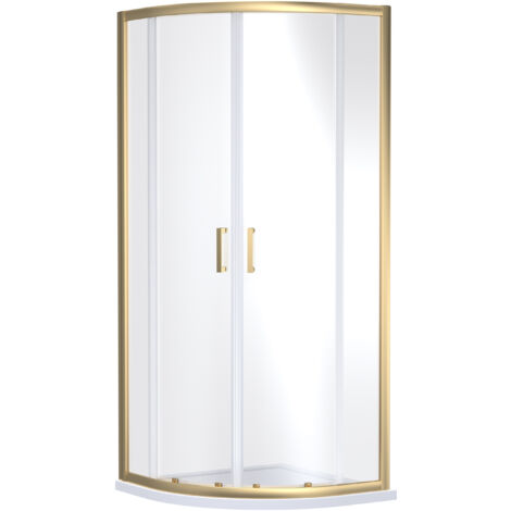 Almington 6mm Toughened Safety Glass Quadrant Shower Enclosure - 1900 x 900 x 900mm - Brushed Brass - Balterley (1/3)