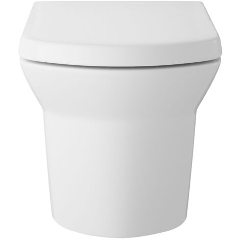 Porthill Square Wall Hung Ceramic Toilet Pan & Soft Close & Seat, 400mm - Balterley (1/4)