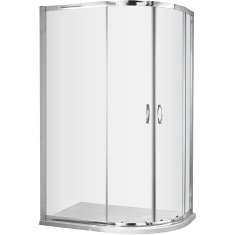 Contemporary 5mm Toughened Safety Glass Offset Quadrant Shower Enclosure - 1200 x 900mm - Chrome - Balterley
