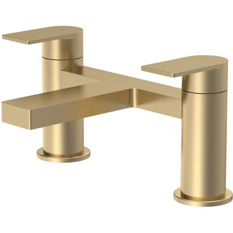 Ranton Contemporary Deck Mounted Bath Filler Tap - Brushed Brass - Balterley