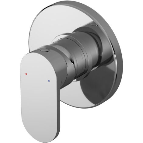 Balterley Enville Contemporary Round Concealed Manual Shower Valve with Lever Handle and Round Backplate - Chrome Finish