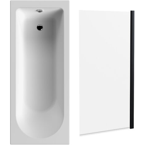 Round Single Ended 1700x700 Bath Set – Leg Set & Black Screen (1/4)