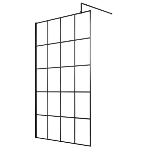 Balterley Werrington 8mm Toughened Safety Glass Black Framed Wetroom Screen - 1000mm (1/2)