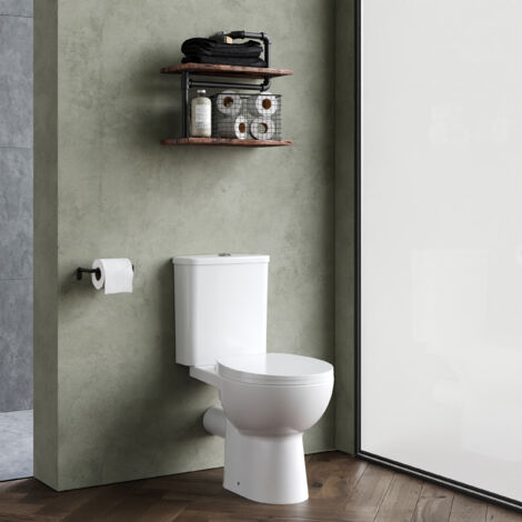 Contemporary Curved Rimless Toilet Pan, Cistern and Soft Close Seat