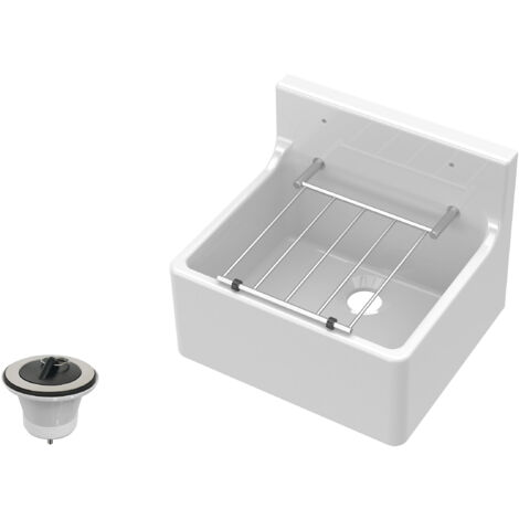Traditional Fireclay Cleaner Sink with Waste - 455 x 362 x 396mm (1/2)