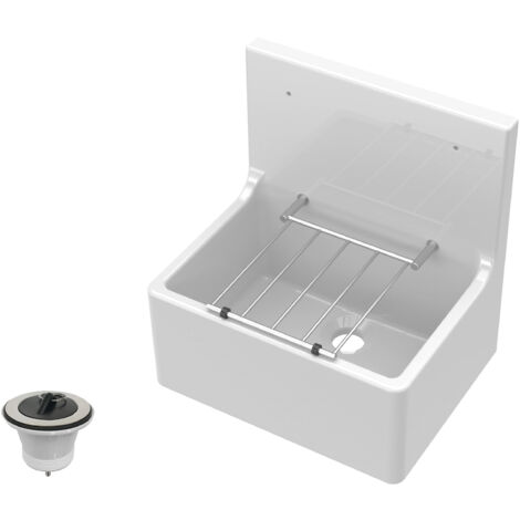 Traditional Fireclay Cleaner Sink with Waste - 515 x 535 x 393mm (1/2)