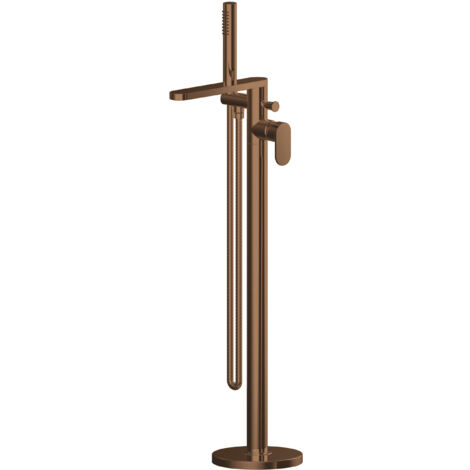 Current Round Freestanding Bath Shower Mixer Tap with Kit - Brushed Bronze - Balterley