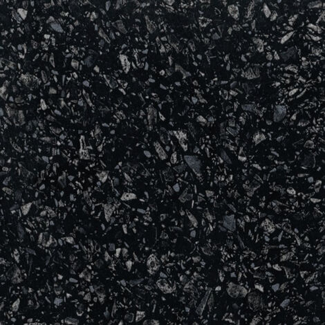 Black Astral Quartz MFC Laminate Kitchen Worktop, W 2000mm x L 28mm x D 365mm, Black