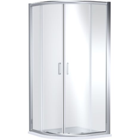 Ellenhall Contemporary 8mm Glass Quadrant Shower Enclosure, 900 x 900mm, Chrome