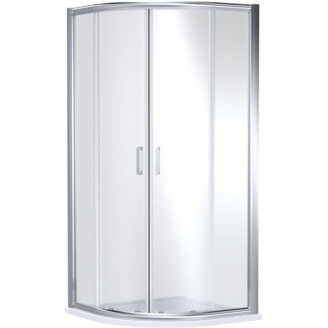 Balterley Ellenhall Quadrant Shower Enclosure with 6mm Safety Glass & 1000x1000mm Resin Tray in Chrome Frame, White Finish