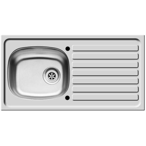 Contemporary Reversible 1 Bowl Stainless Steel Kitchen Sink, 940mm
