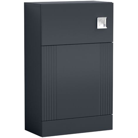 Modern Bathroom Belvide Retro Floor Standing WC Back to Wall Toilet Unit, 500mm, Satin Dark Grey