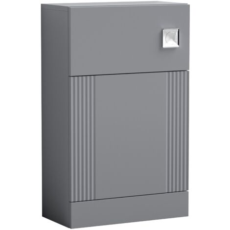 Modern Bathroom Belvide Retro Floor Standing WC Back to Wall Toilet Unit, 500mm, Satin Grey