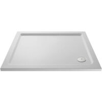 1100mm x 760mm Premium Slip Resistant Rectangular Shower Tray, White Stone Resin, Durable Easy Clean Finish by Balterley