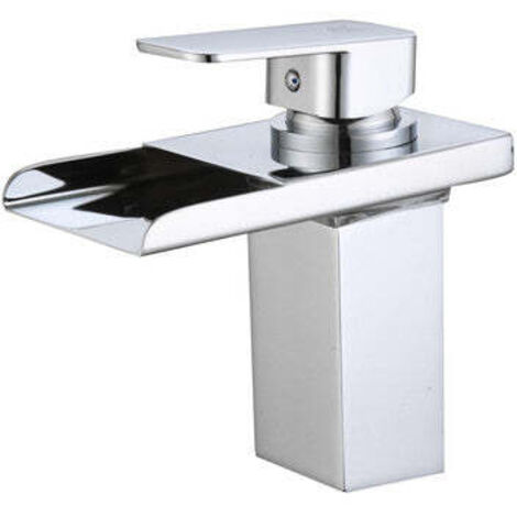 Robinet de lavabo monocommande modèle Aries avec sortie d'eau effet cascade (1/2)