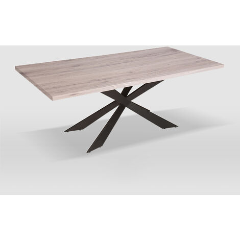 Table de salle Ã  manger de style industriel avec plateau 200 x 100 x 76 cm modÃ¨le Amento (1/3)