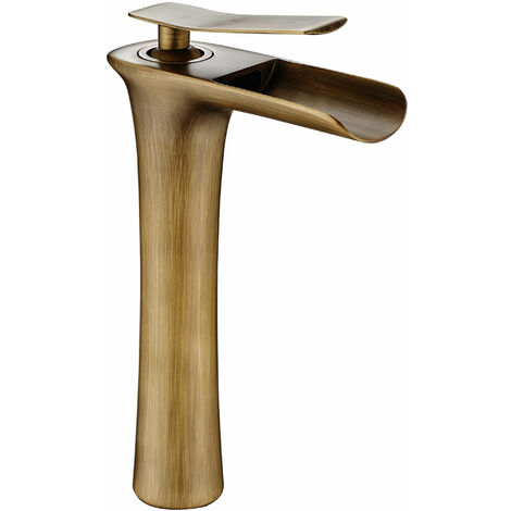 Robinet de lavabo haut modèle Amaranto avec sortie d'eau effet cascade de couleur antique (1/2)