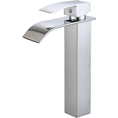 Robinet de lavabo haut modèle Eneldo avec sortie d'eau effet cascade (1/2)