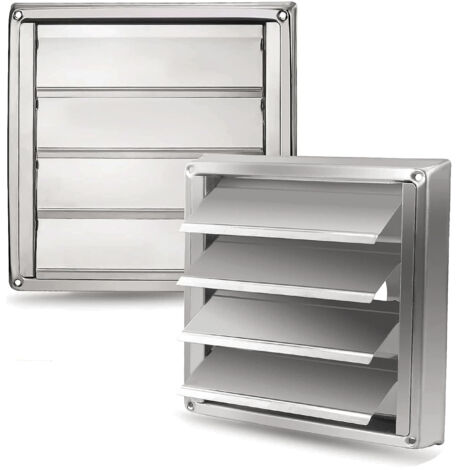 AIROPE-YK- Grille d'Aération en Acier Inoxydable 100 mm -Résistante aux Intempéries avec Volets de Fermeture Automatique Anti-Retour-Parfaite pour Sèche-linge,Hottes, Ventilations,Conduits d'Échappeme