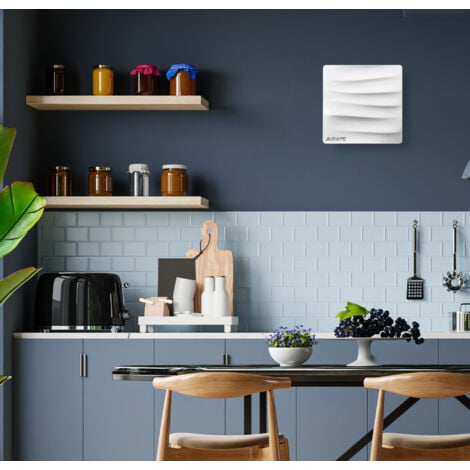 AIROPE -VAGUE- 100 mm Ventilateur,Extracteur d'Air avec Clapet Anti-Retour, 92 m3/h ,VMC, Design Moderne et Aspect Esthétique pour Salle de Bain,Cuisine,Bureau,WC,Silencieux,Garantie 5 ANS
