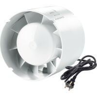 Airope – Extracteur d'air silencieux 100 mm INLINE100 – Débit 107 m³/h – Consommation 14 W – Conduit axial pour salle de bain et WC - AIROPE-INLINE-100