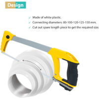 Adaptateur De Tuyau Climatiseur Universel - Connexion 130mm/150mm, Filetage Gauche - ABS Blanc