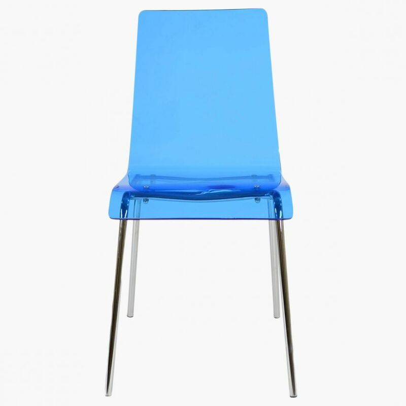 Blue acrylic dining discount chairs