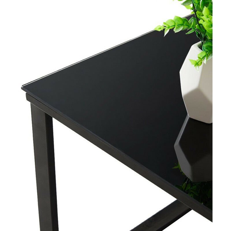 Table Basse Rectangulaire Moderne TUKAILAi Avec Plateau Verre Trempé Et étagère Rangement - Design Blanc Et Chromé