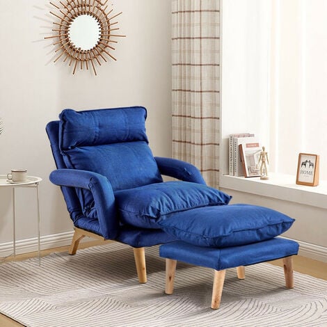 Chaise de chambre à coucher en velours avec pieds en chêne, coiffeuse en  tissu, tabouret en
