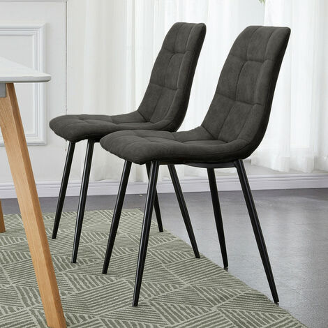 Lot de 6 chaises scandinaves grises lorenzo - assise rembourrée