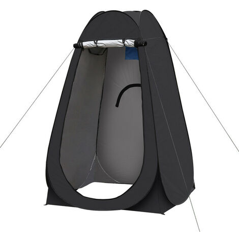 Tente pop-up portable pour camping, caravane, pique-nique, toilettes et douche,150x150x190cm, Noir (1/4)