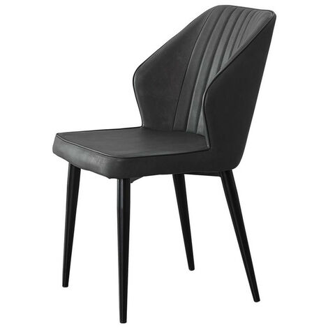 2 Chaises De Conférence En Cuir Synthétique - Dossier Et Accoudoirs Rembourrés - Cadre Métal - Noir - 180 Kg