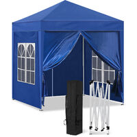 Tonnelle de jardin 3 x 3 m imperméable avec 4 panneaux latéraux et sac de transport, tonnelle pour mariage,Bleu