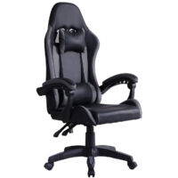 Chaise de Jeu Ergonomique avec appuie-tête et Soutien Lombaire, Chaises de Gamer de Course, Gris